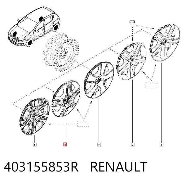 Tapacubos 403155853R Renault (RVI)