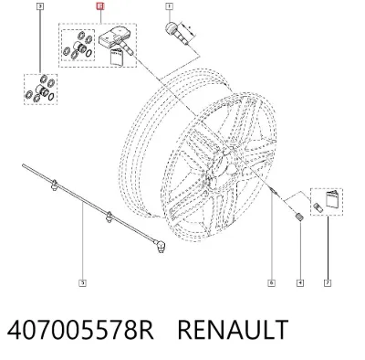 Sensor de presión de neumáticos RENAULT 407005578R