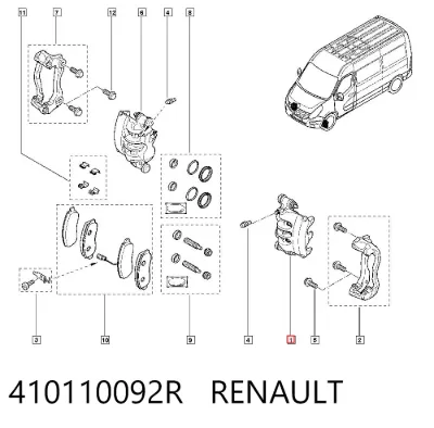Pinza de freno delantera izquierda RENAULT 410110092R