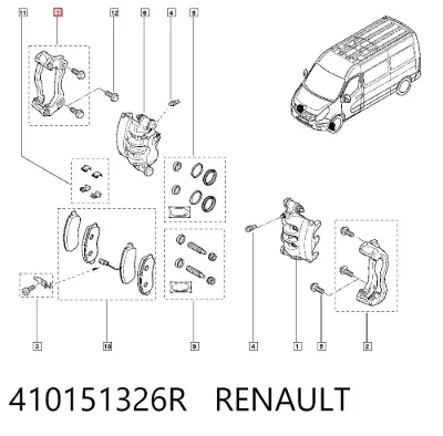Soporte de la pinza de freno delantera RENAULT 410151326R