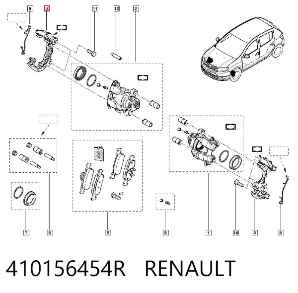 Soporte de la pinza de freno delantera 410156454R Renault (RVI)