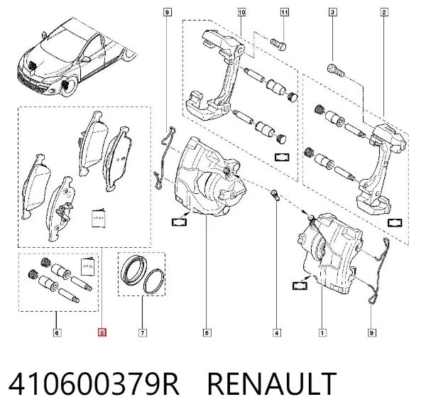 Pastillas de freno 410600379R Renault (RVI)
