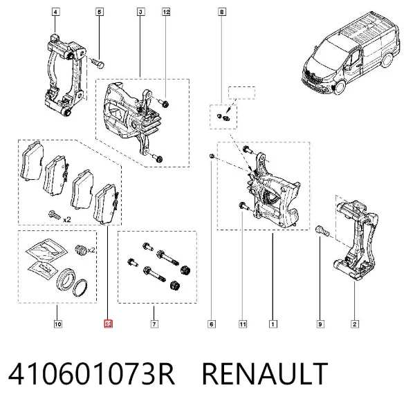 Pastillas de freno 410601073R Renault (RVI)