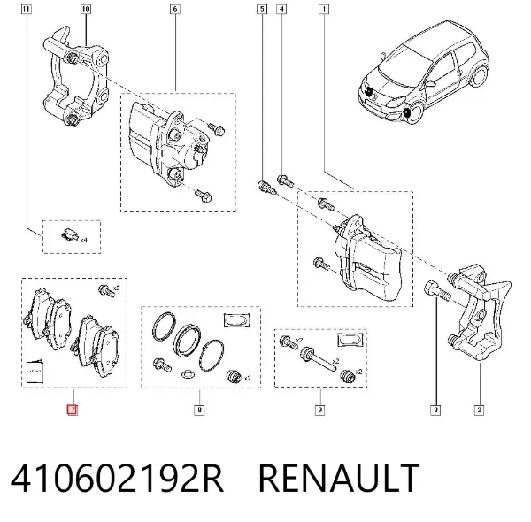 Pastillas de freno 410602192R Renault (RVI)