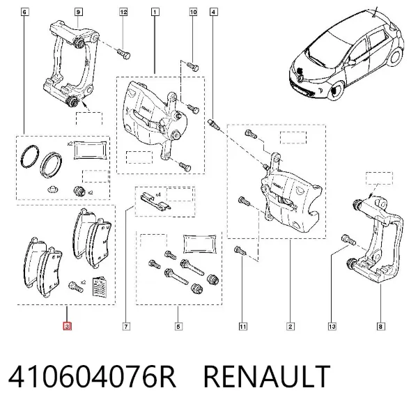 Pastillas de freno 410604076R Renault (RVI)
