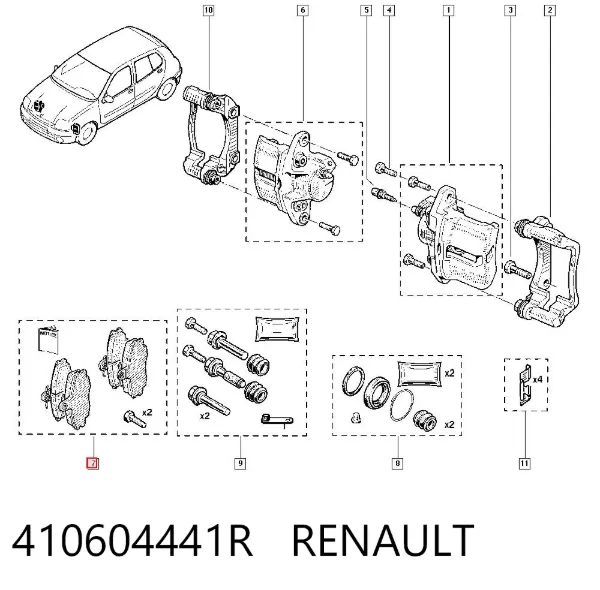 Pastillas de freno 410604441R Renault (RVI)