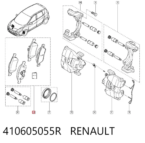 Pastillas de freno 410605055R Renault (RVI)