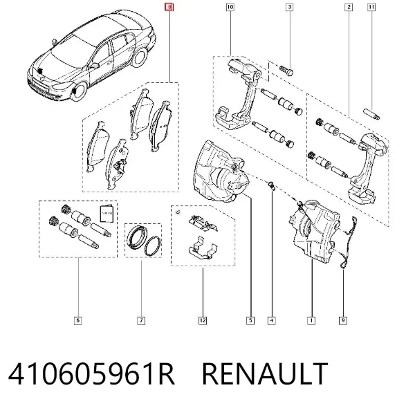 Pastillas de freno 410605961R Renault (RVI)