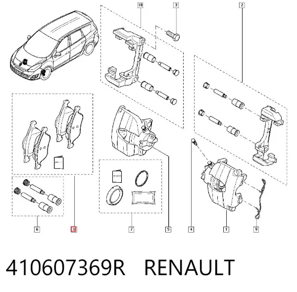 Pastillas de freno 410607369R Renault (RVI)