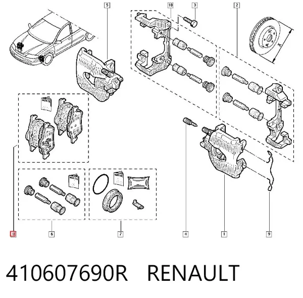 Pastillas de freno 410607690R Renault (RVI)