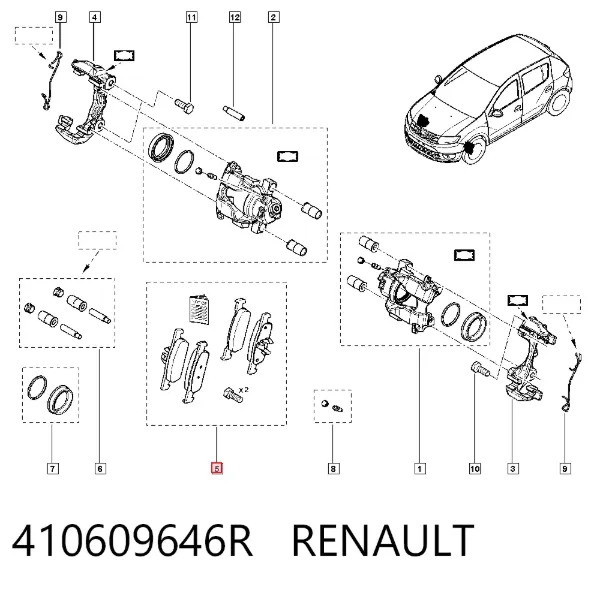 Pastillas de freno 410609646R Renault (RVI)