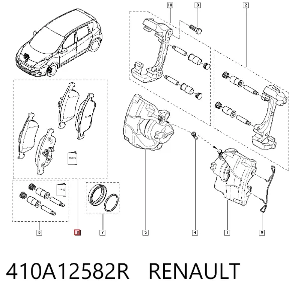 Pastillas de freno 410A12582R Renault (RVI)