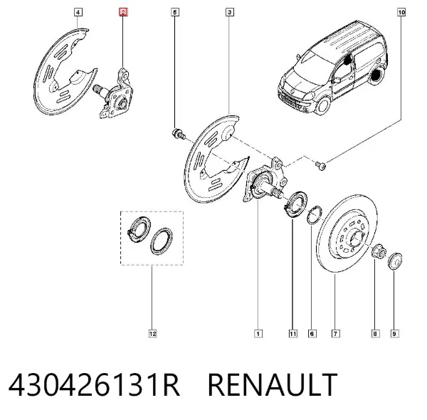 Mangueta trasera derecha 430426131R Renault (RVI)