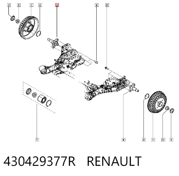 Mangueta trasera 430429377R Renault (RVI)