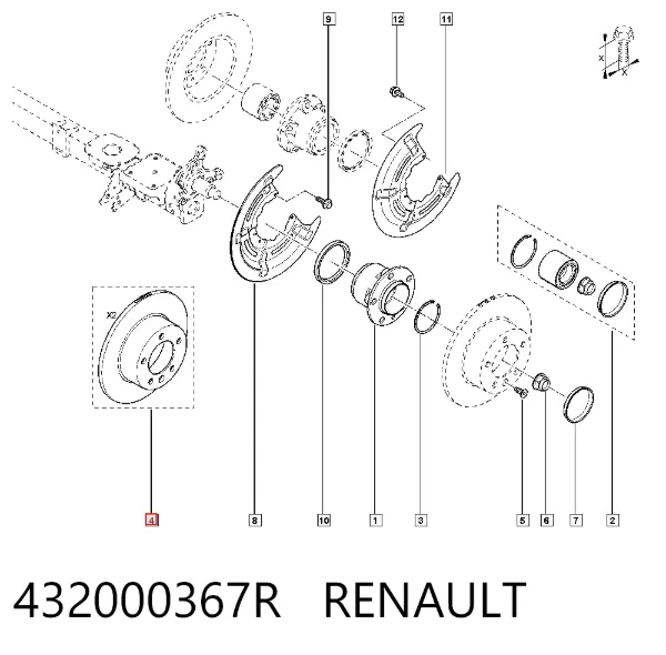 Disco de freno trasero 432000367R Renault (RVI)