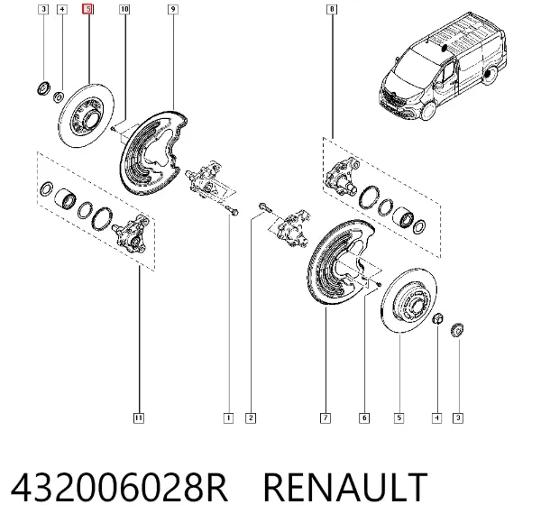 Disco de freno trasero 432006028R Renault (RVI)