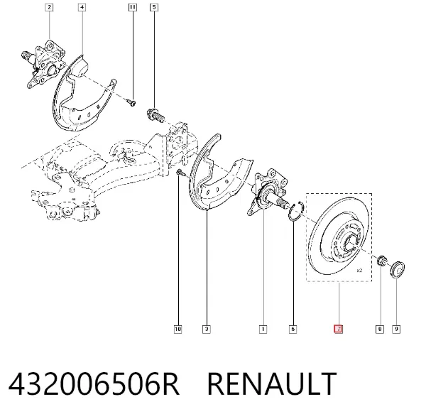 Disco de freno trasero 432006506R Renault (RVI)
