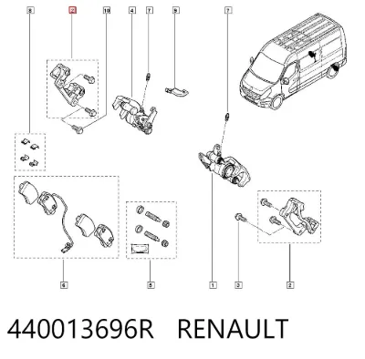 Soporte de la pinza de freno trasera RENAULT 440013696R