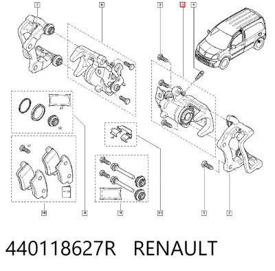 Pinza de freno trasera izquierda RENAULT 440118627R
