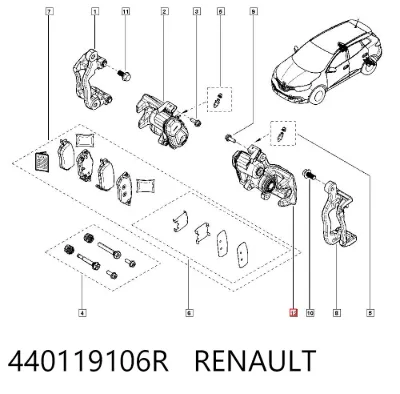 Pinza de freno trasera izquierda RENAULT 440119106R