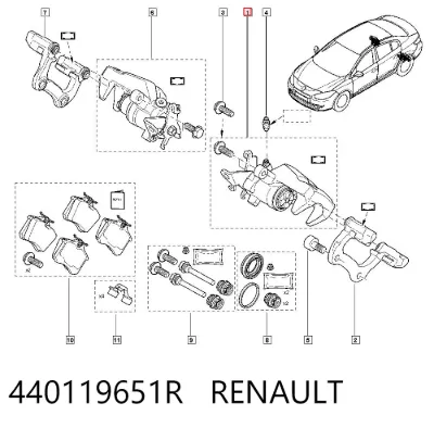 Pinza de freno trasera izquierda RENAULT 440119651R