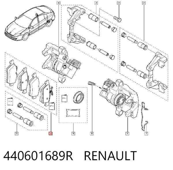 Pastillas de freno traseras 440601689R Renault (RVI)