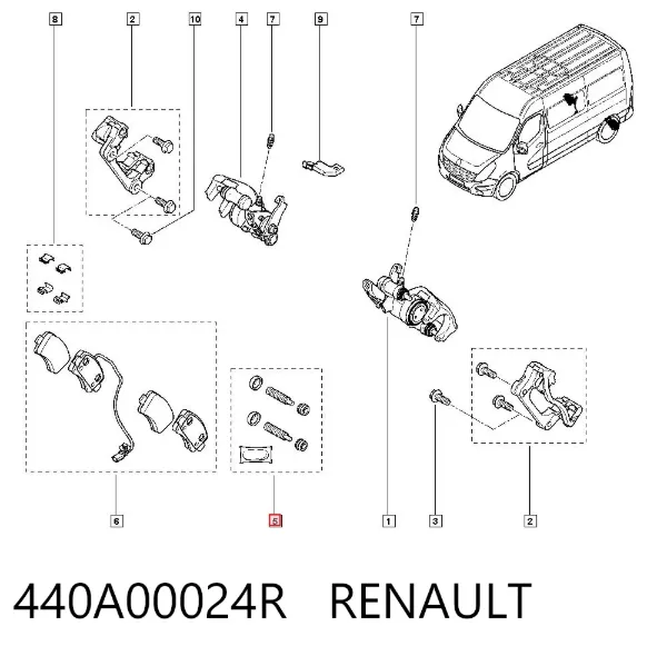 Kit de reparación de pinzas de freno 440A00024R Renault (RVI)