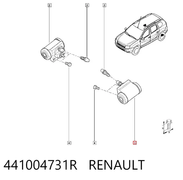 Cilindro de freno de rueda trasera 441004731R Renault (RVI)