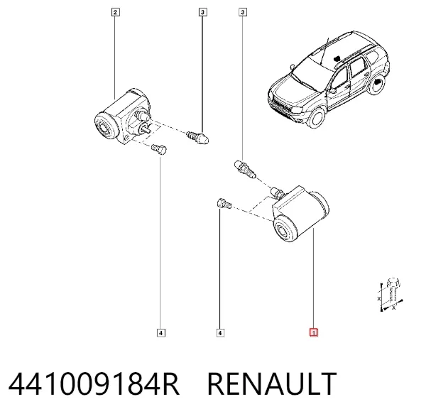 Cilindro de freno de rueda trasera 441009184R Renault (RVI)