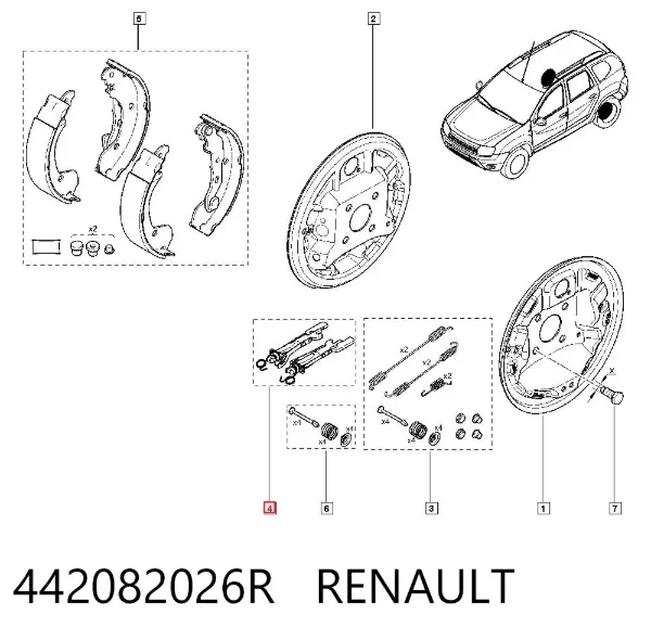 Regulador de freno de tambor trasero 442082026R Renault (RVI)