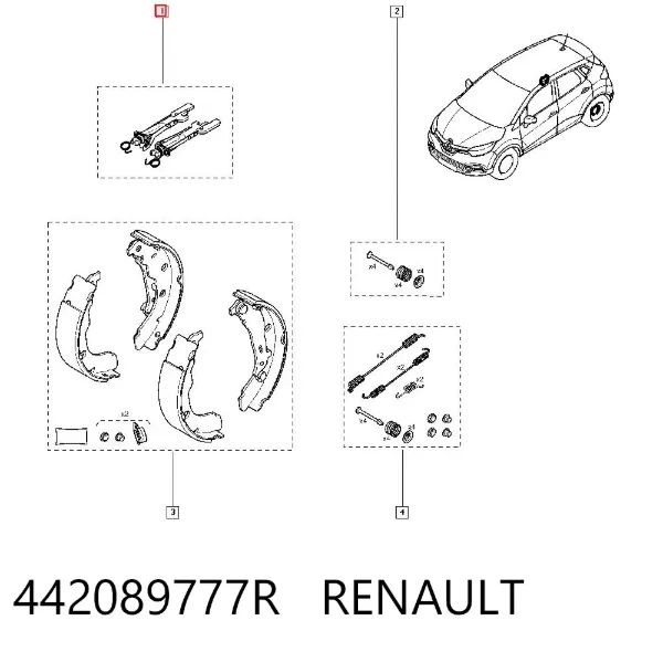 Mecanismo expansor de las zapatas del freno de estacionamiento 442089777R Renault (RVI)