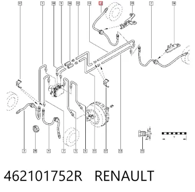 Manguera de freno trasera RENAULT 462101752R