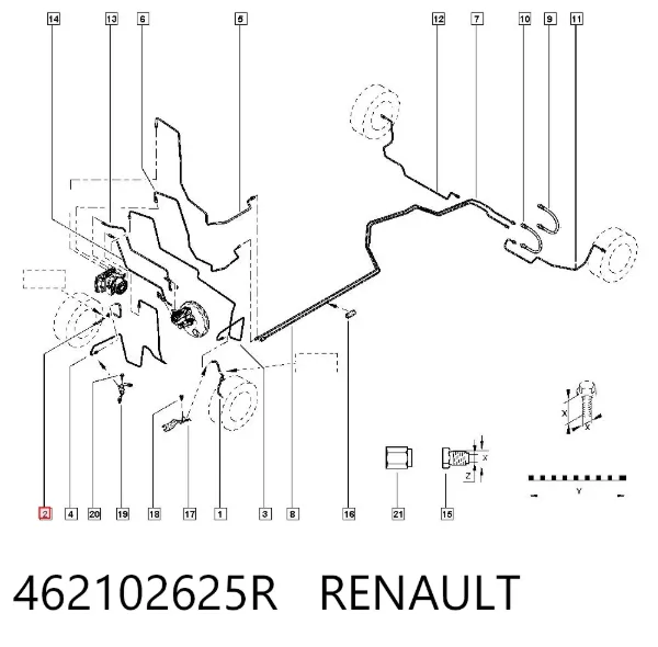 Latiguillos de freno delantero 462102625R Renault (RVI)