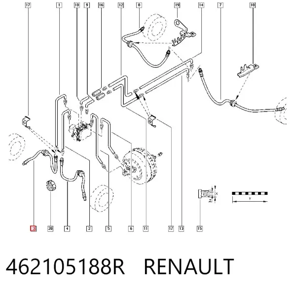 Latiguillos de freno delantero 462105188R Renault (RVI)