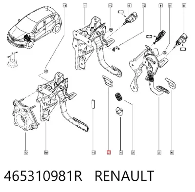 Cubierta del pedal de embrague RENAULT 465310981R