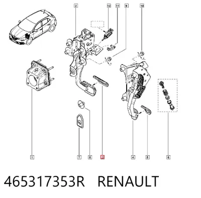 Cubierta de pedal de freno RENAULT 465317353R