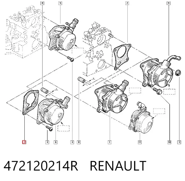 Junta de la bomba de vacío 472120214R Renault (RVI)