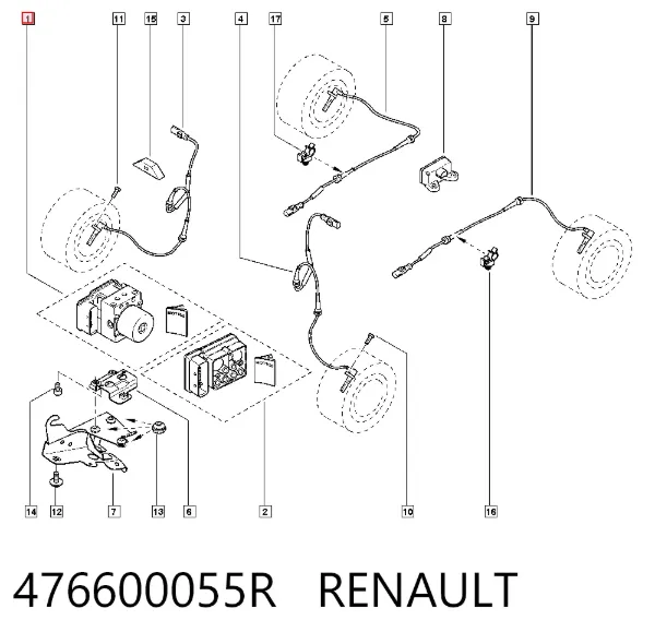 Módulo ABS 476600055R Renault (RVI)