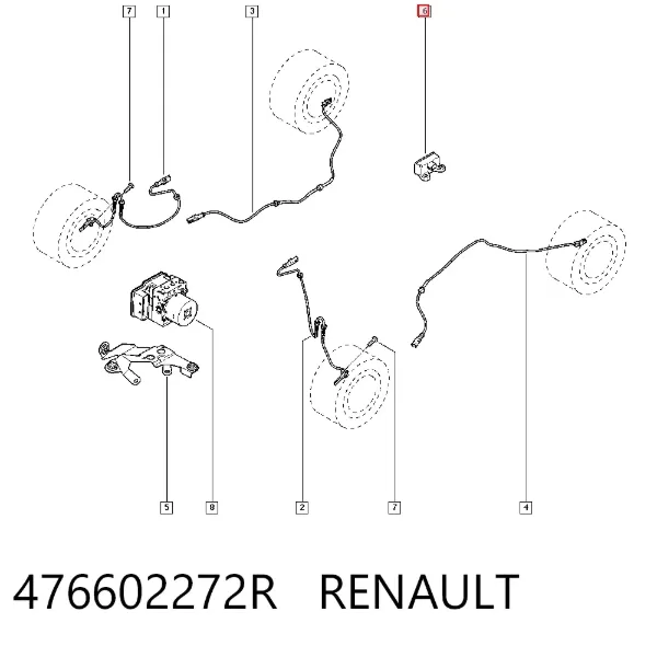 Sensor de aceleración lateral (ESP) 476602272R Renault (RVI)