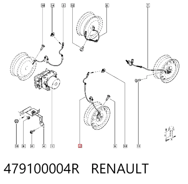Sensor ABS 479100004R Renault (RVI)