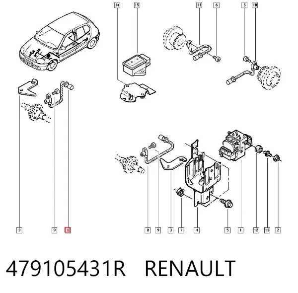 Sensor ABS 479105431R Renault (RVI)