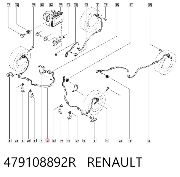 Sensor ABS 479108892R Renault (RVI)