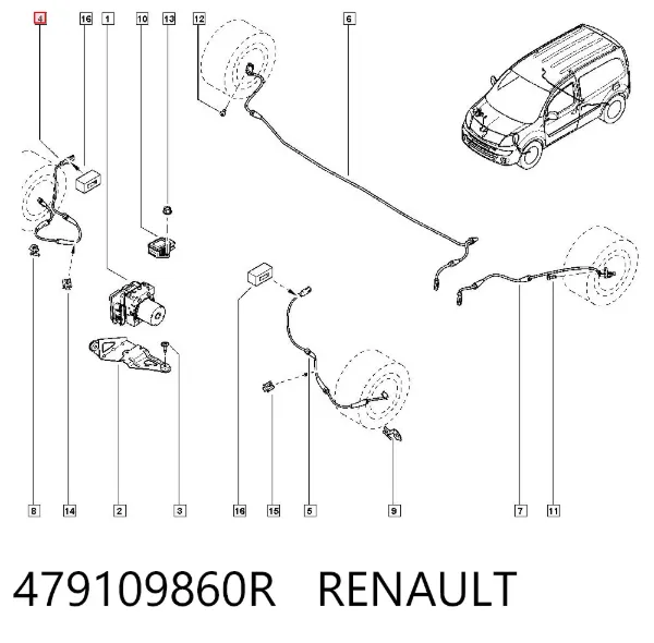 Sensor ABS 479109860R Renault (RVI)
