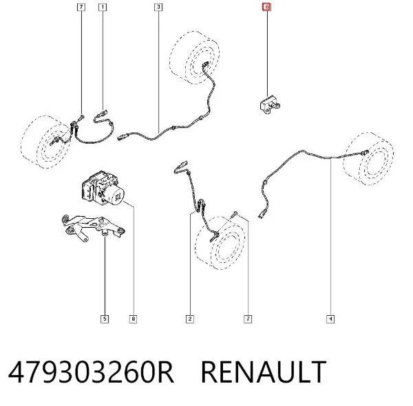Sensor de aceleración lateral (ESP) 479303260R Renault (RVI)