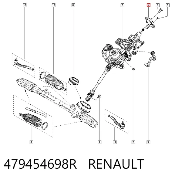 Sensor angulo de giro 479454698R Renault (RVI)