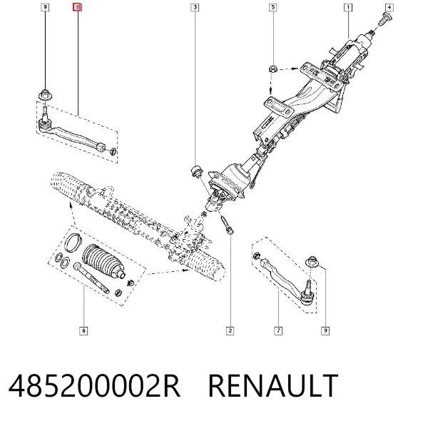 Rótula barra de dirección 485200002R Renault (RVI)