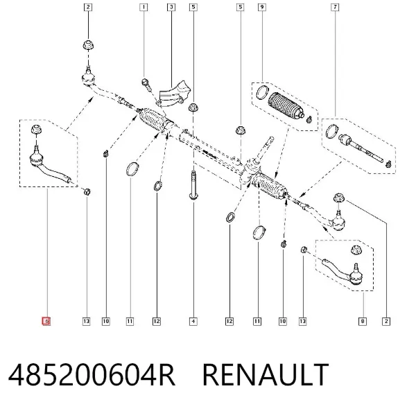 Rótula barra de dirección 485200604R Renault (RVI)