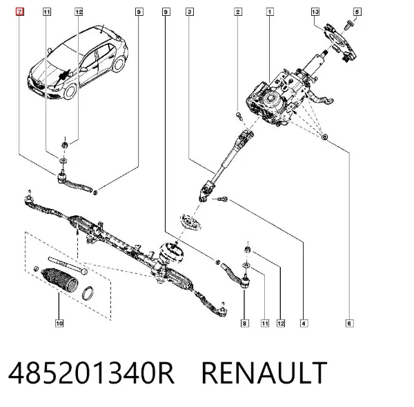 Rótula barra de dirección 485201340R Renault (RVI)