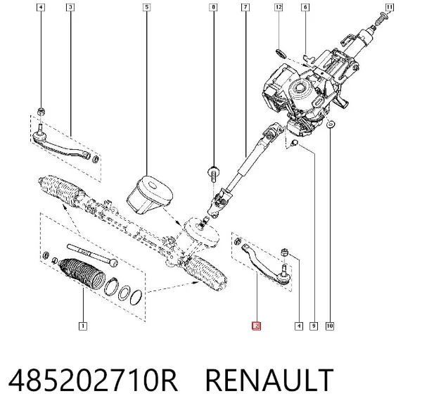 Rótula barra de dirección 485202710R Renault (RVI)