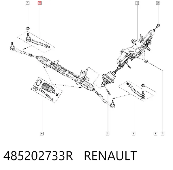 Rótula barra de dirección 485202733R Renault (RVI)